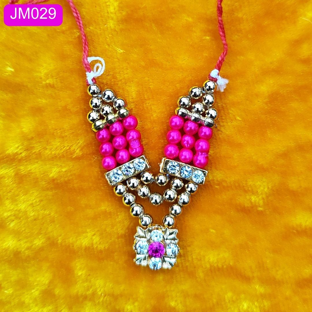 Beaded Laddu Gopal Haar with Sparkling Floral Pendant ( 2 inch ) || JM029