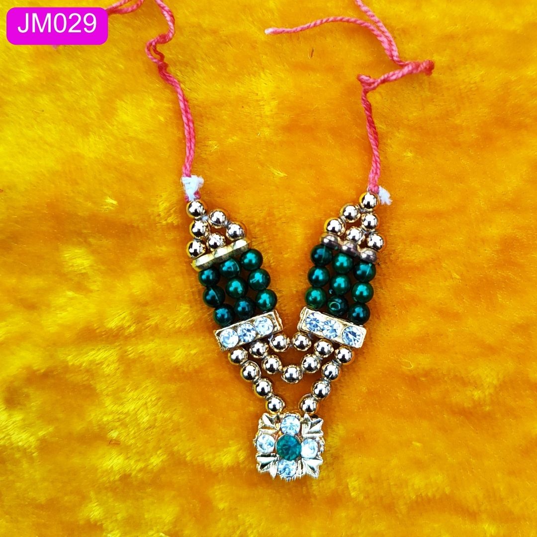 Beaded Laddu Gopal Haar with Sparkling Floral Pendant ( 2 inch ) || JM029