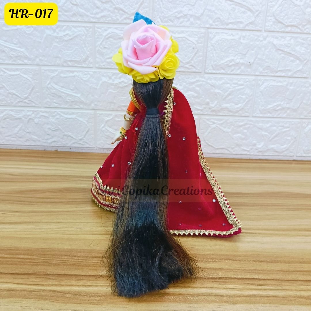 Designer Highlighted Open Hair Wig for Radha Rani Ji | Size- 7 Number | HR017