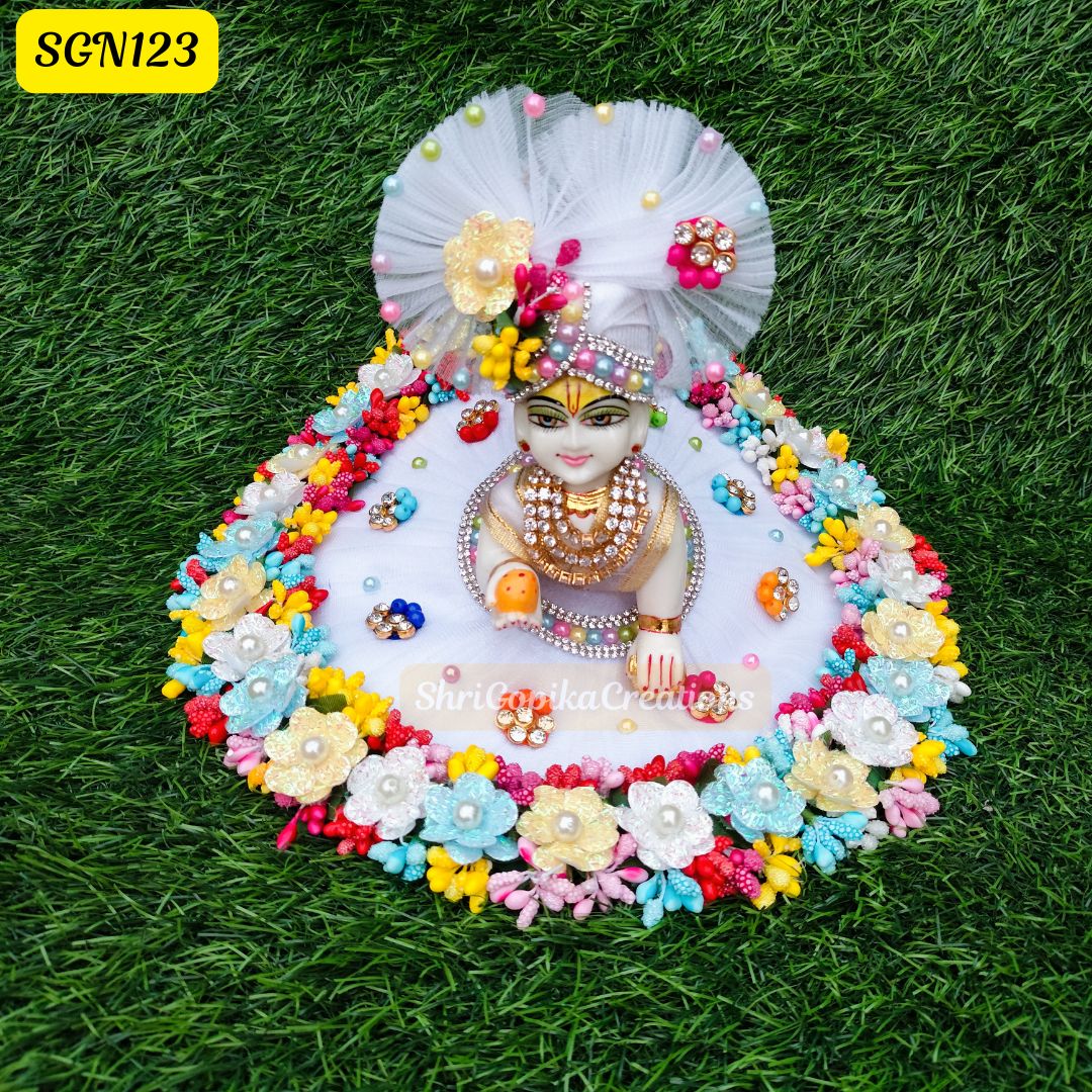 Vibrant Multicolor Laddu Gopal Poshak – Festive Holi Design | SGN123