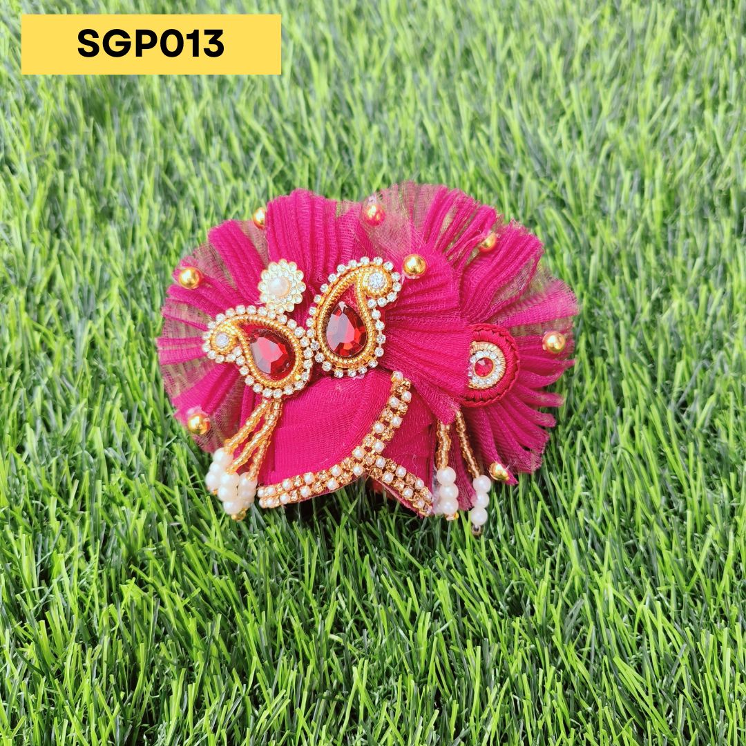 Beautiful Rani Pink Pagdi for Laddu Gopal | SGP013