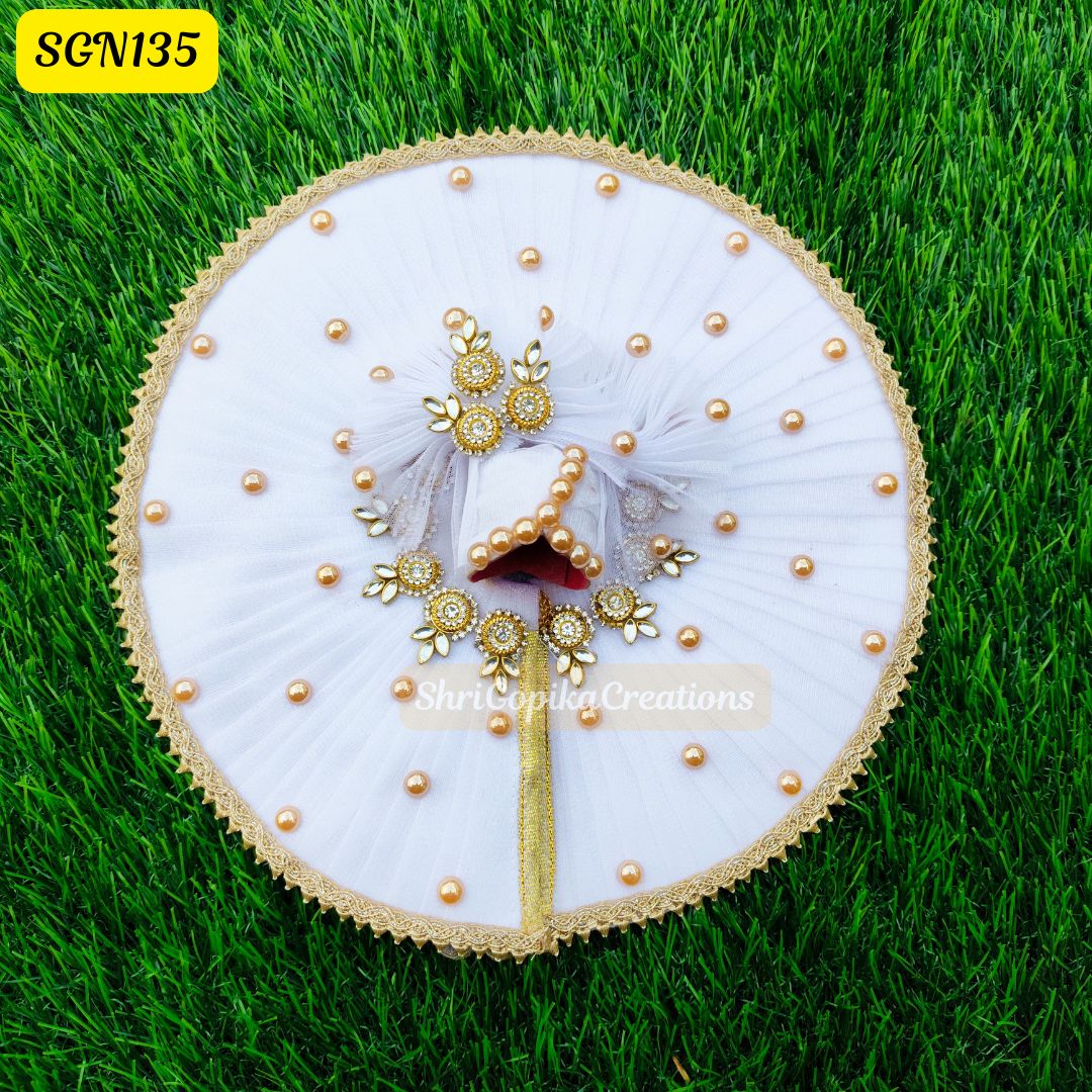White Laddu Gopal Poshak – Classic Festive Look | SGN135