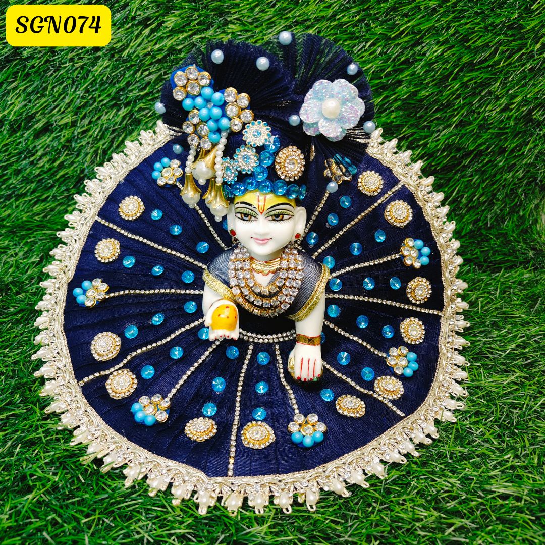 Majestic Navy Blue Laddu Gopal Poshak – Stunning Festive Attire | SGN074