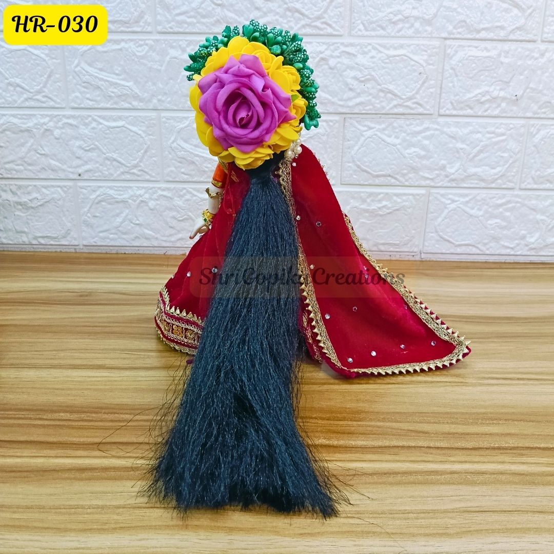 Designer Open Hair Wig for Radha Rani Ji | Size- 12 Number | HR030