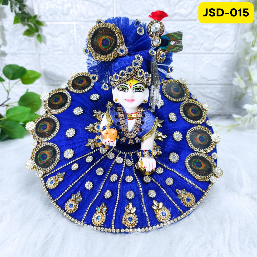 Janmashtami and Radhashtami Special Royal blue Laddu Gopal Poshak with Matching Pagdi | JSD015