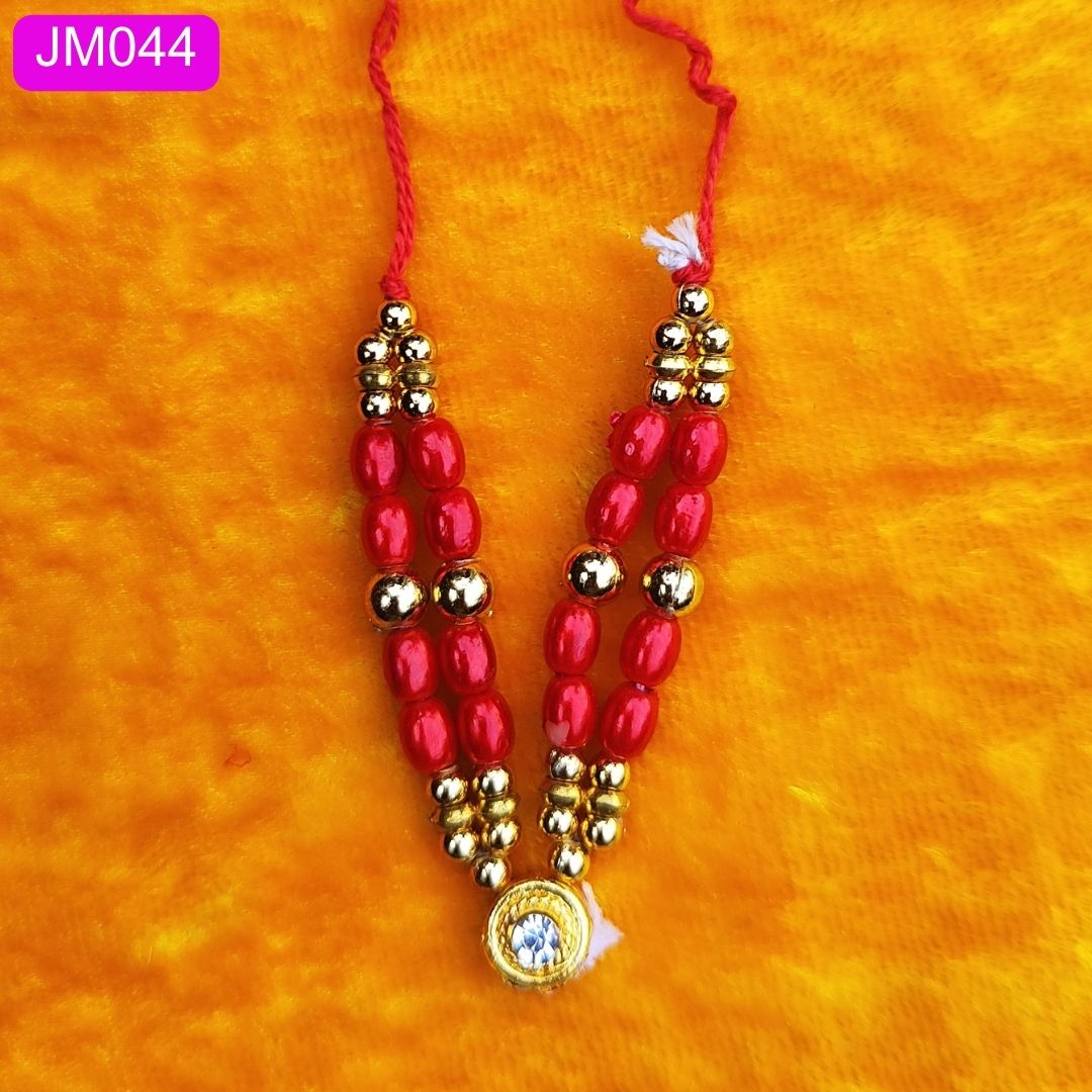 Beaded Laddu Gopal Haar with Round Pendant ( 2.5 inch )|| JM044