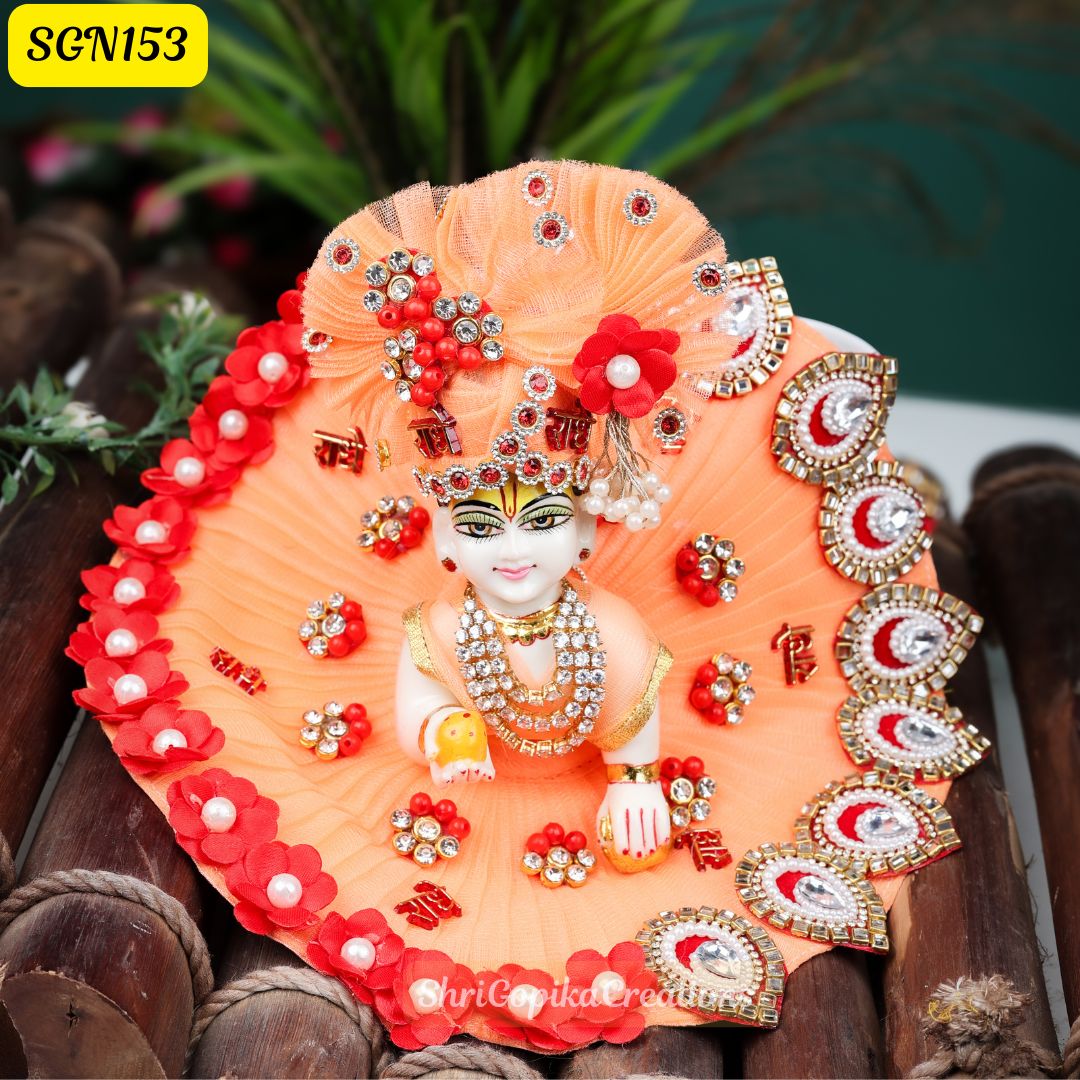 🧡 Divine Peach Laddu Gopal Dress - SGN153 🧡