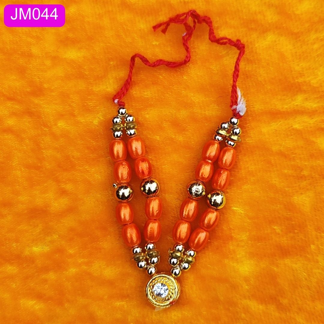 Beaded Laddu Gopal Haar with Round Pendant ( 2.5 inch )|| JM044