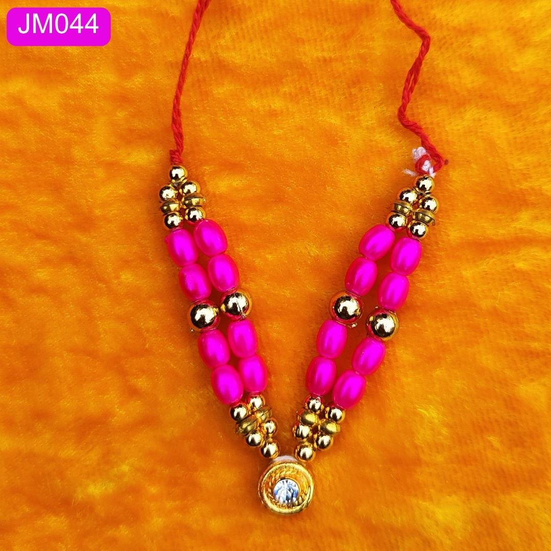 Beaded Laddu Gopal Haar with Round Pendant ( 2.5 inch )|| JM044