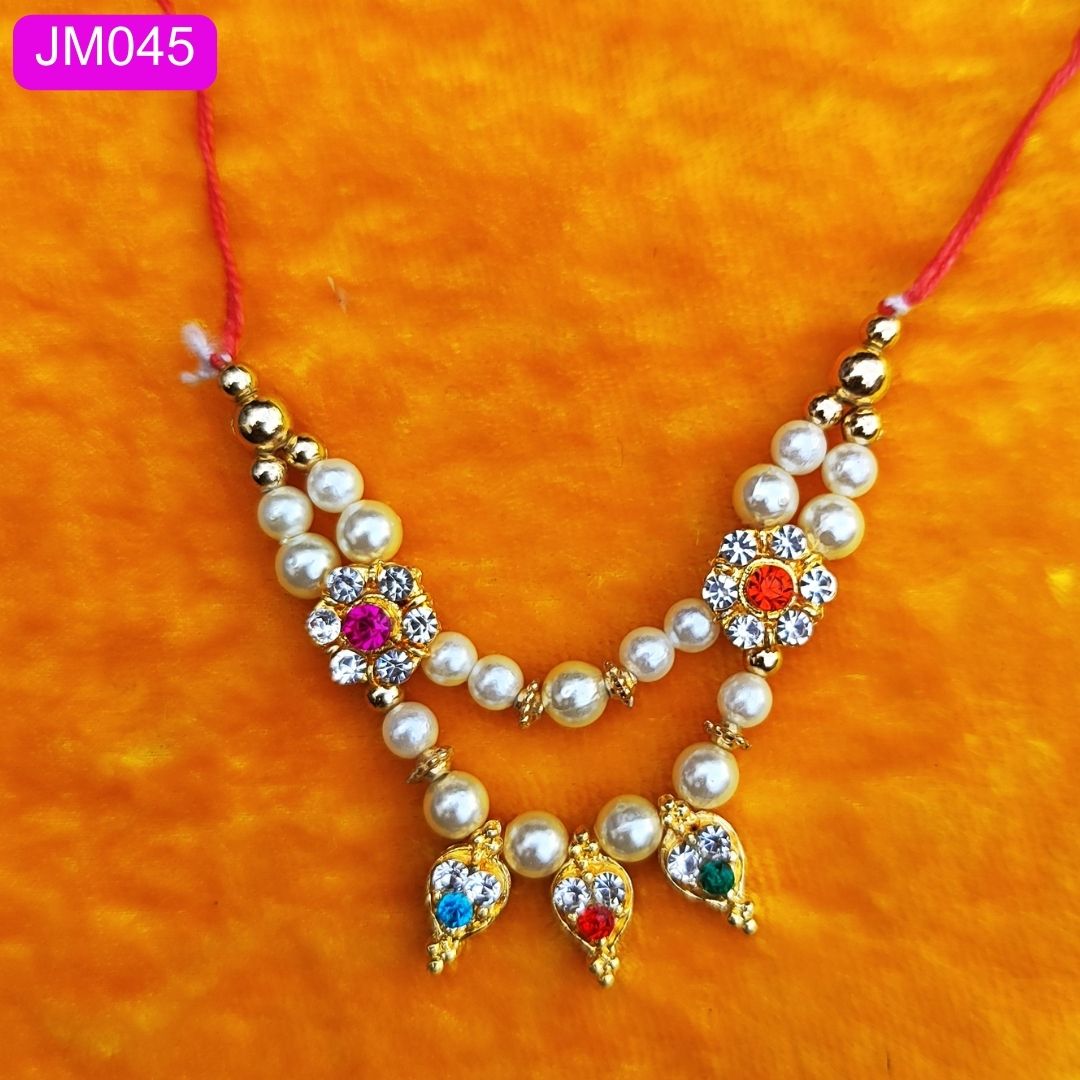 Beaded Laddu Gopal Haar with Round Pendant ( 2.5 inch )|| JM044