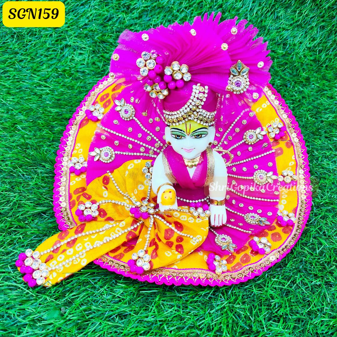 Pink & Yellow Laddu Gopal Dress