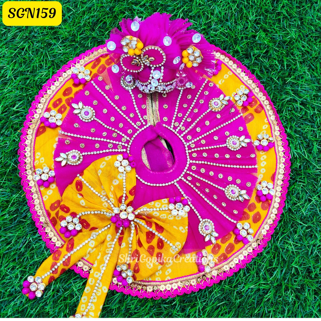 Pink & Yellow Laddu Gopal Dress