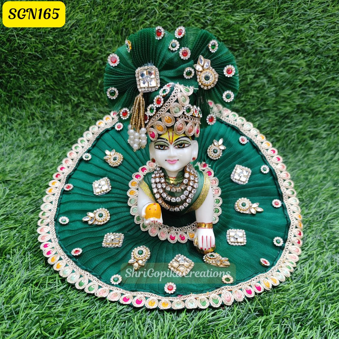 Dark Green Laddu Gopal Dress