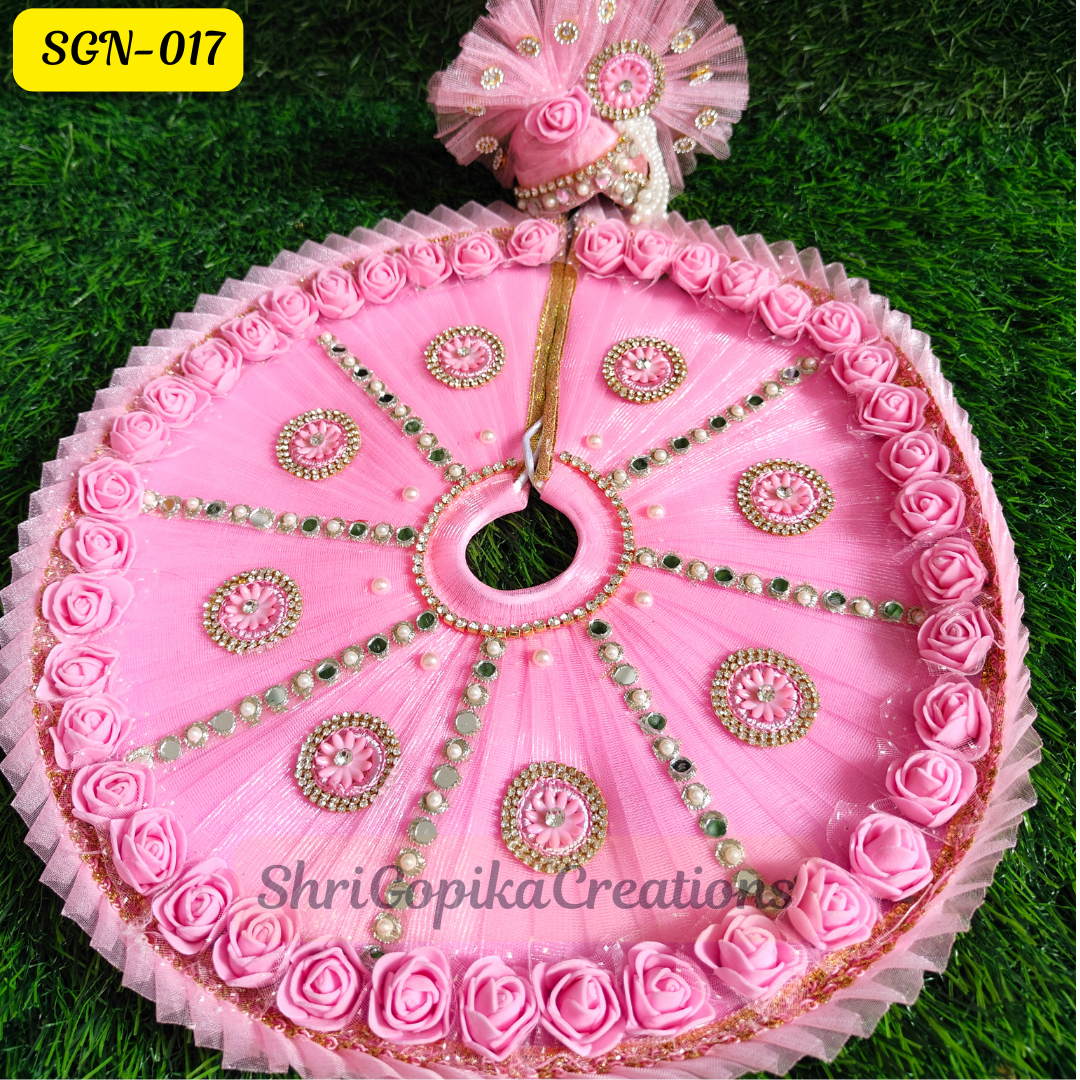 Pink Laddu Gopal Dress with Rose and Matching Pagdi | SGN017