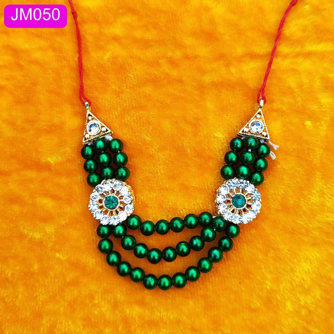 multilayered beaded haar for laddu gopal green
