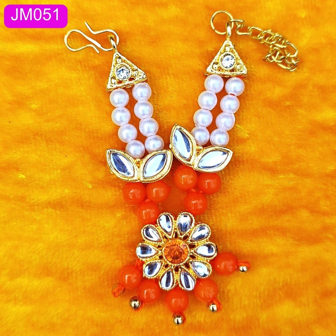 Beaded Laddu Gopal haar with stone pendent ( 3 inch ) || JM051