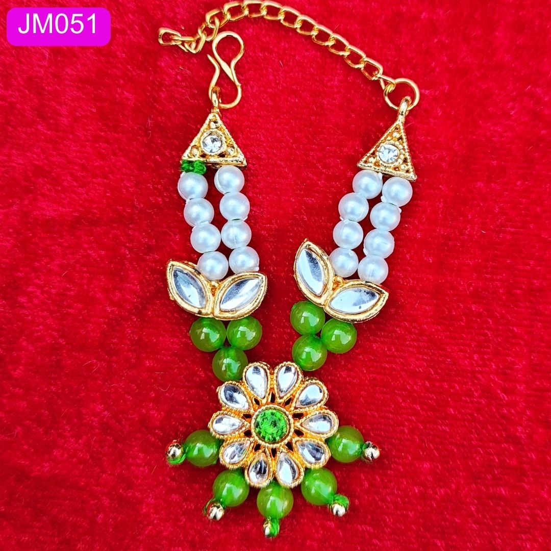 Beaded Laddu Gopal haar with stone pendent ( 3 inch ) || JM051