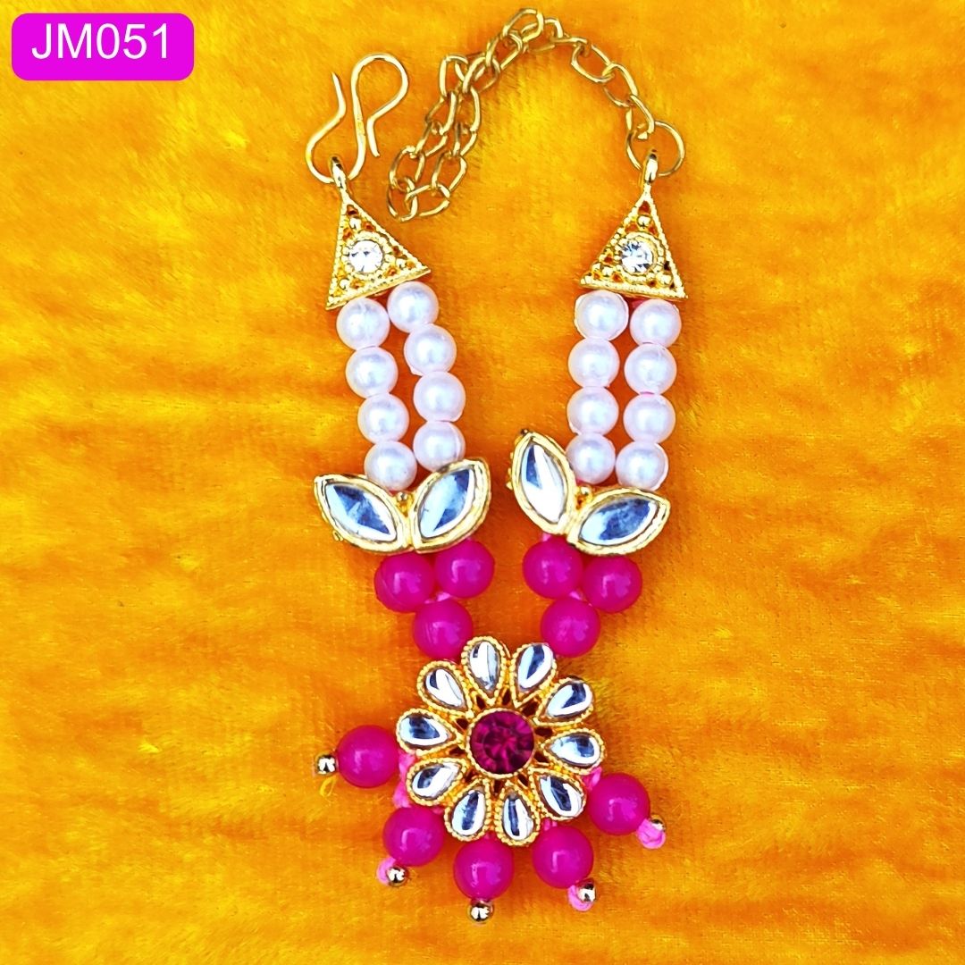 Beaded Laddu Gopal haar with stone pendent ( 3 inch ) || JM051