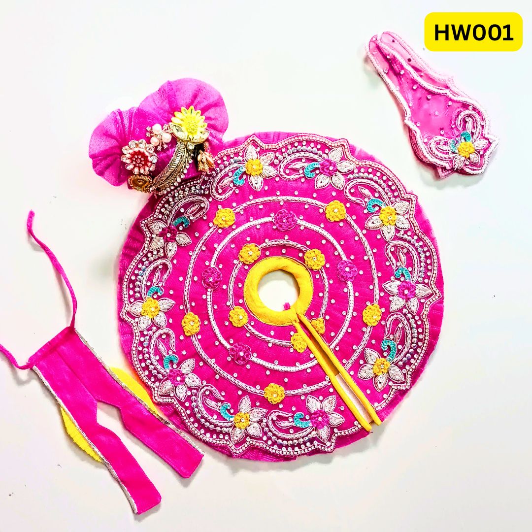 Janmashtami special Rani Pink Hand Work heavy poshak With Heavy Matching Pagdi | HW001