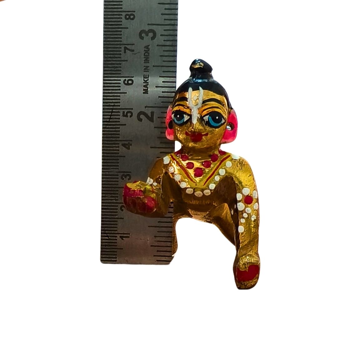 Brass Hand Painted Vrindavan laddu Gopal ji idol| 1 Number