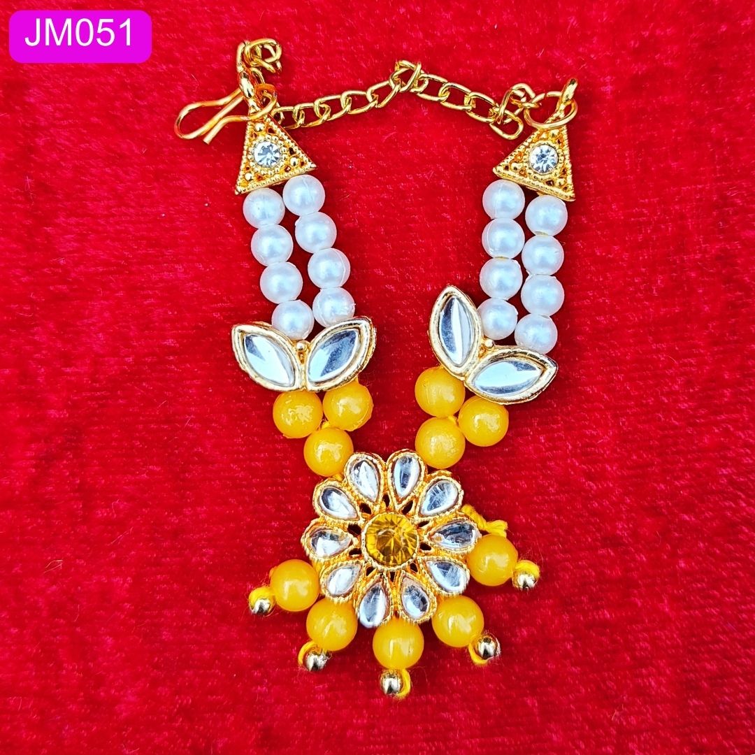 Beaded Laddu Gopal haar with stone pendent ( 3 inch ) || JM051