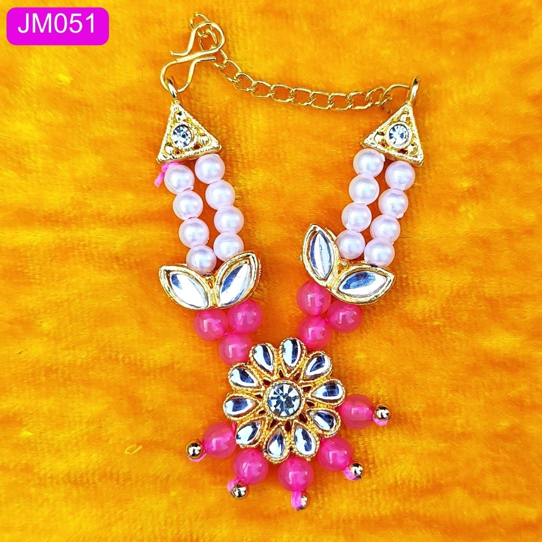Beaded Laddu Gopal haar with stone pendent ( 3 inch ) || JM051
