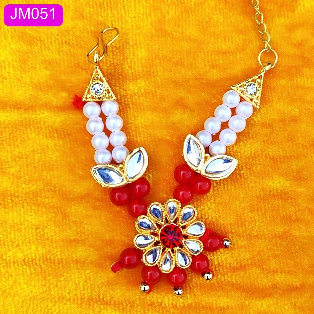 Beaded Laddu Gopal haar with stone pendent ( 3 inch ) || JM051