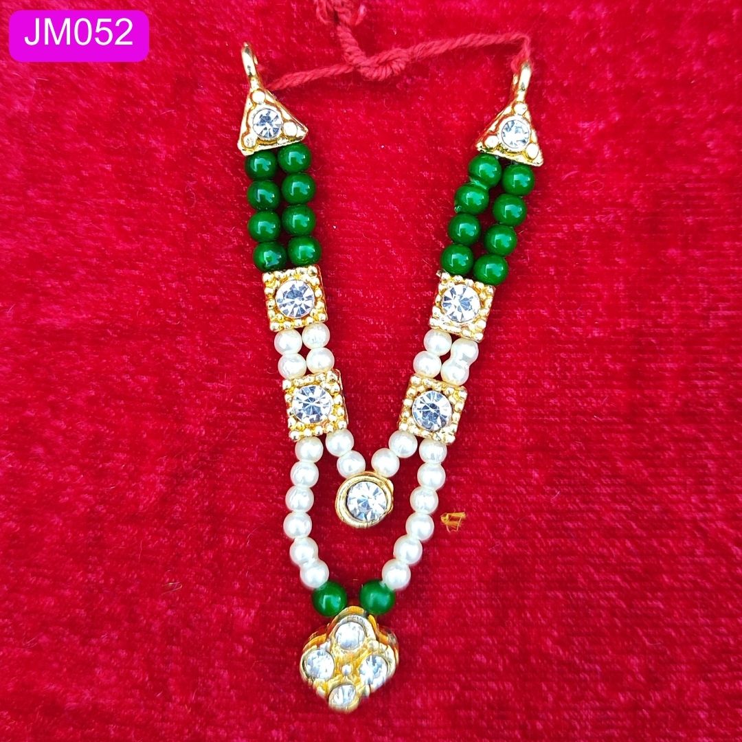 Laddu gopal haar with stone pendent green