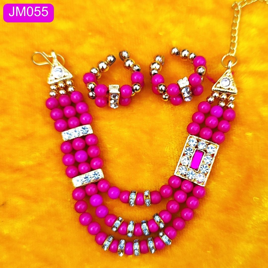 Beautiful Green beaded triple layer Laddu Gopal Haar with Kangan ( 3 inch )|| JM055