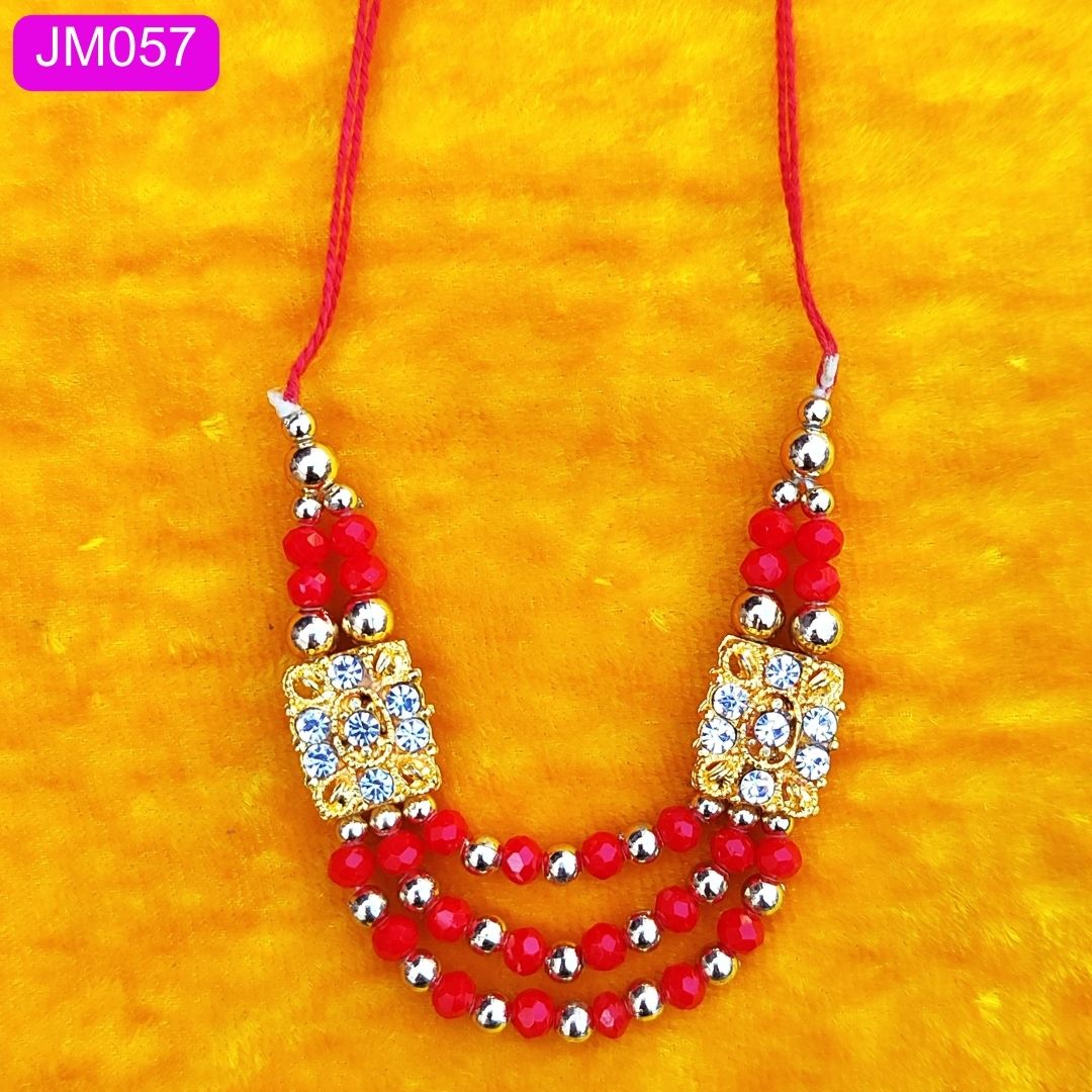 Beaded Laddu Gopal triple layer Haar ( 3 inch ) || JM057
