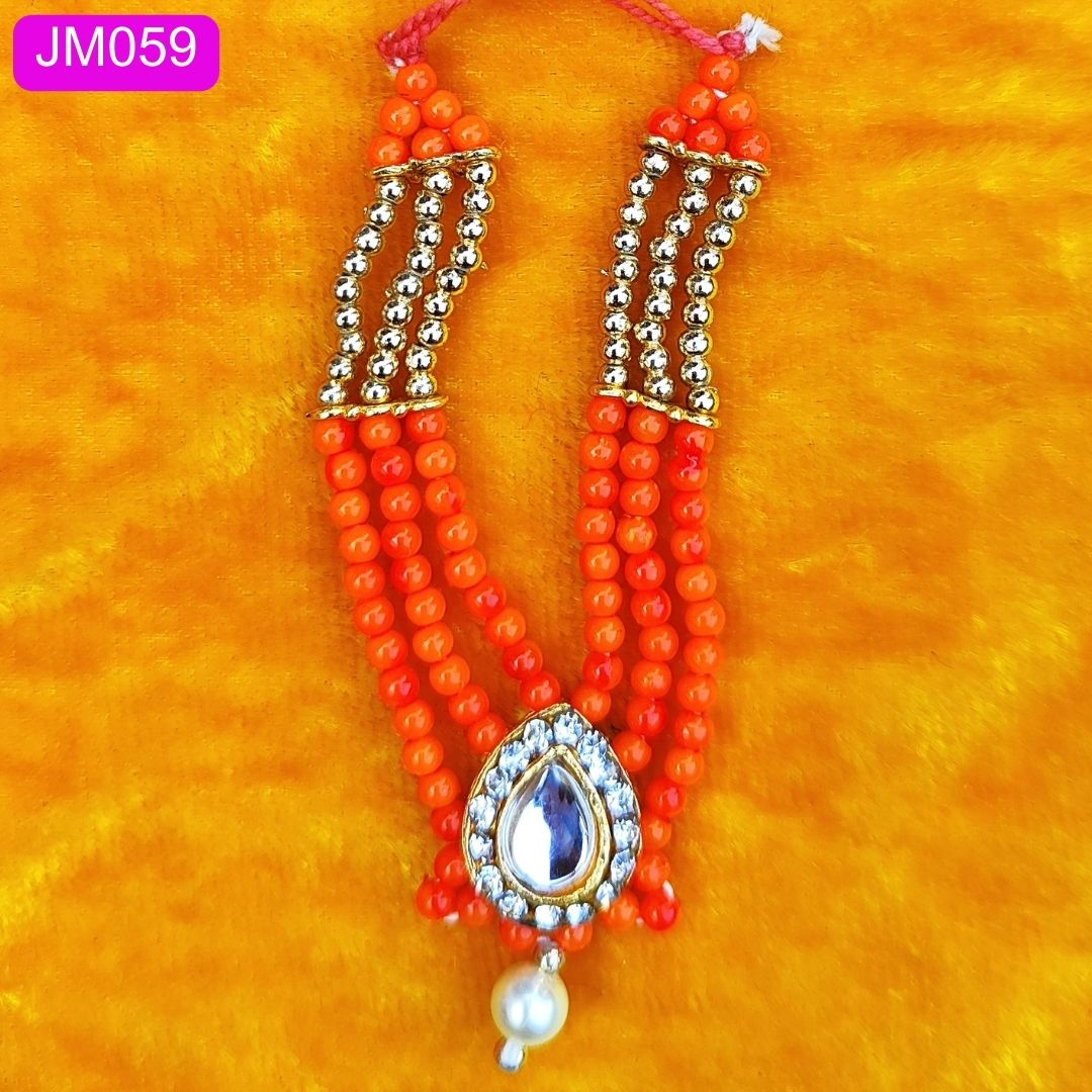 Beaded Laddu Gopal Haar with Sparkling Pendant ( 3 inch ) || JM059