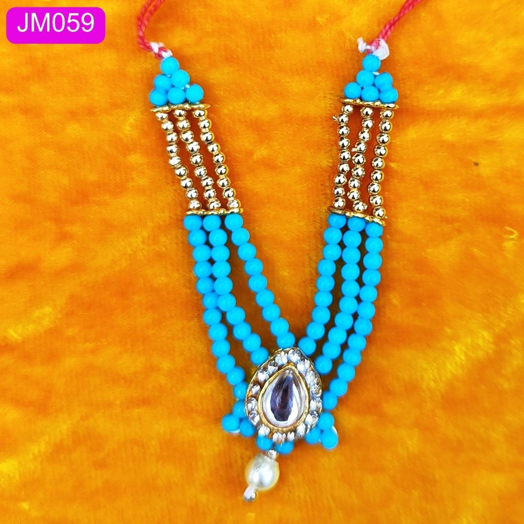 Beaded Laddu Gopal Haar with Sparkling Pendant ( 3 inch ) || JM059