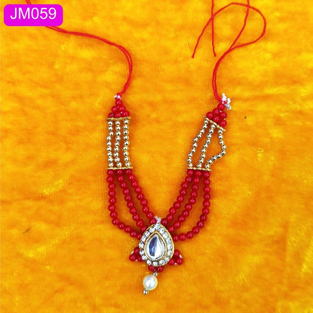 Beaded Laddu Gopal Haar with Sparkling Pendant ( 3 inch ) || JM059