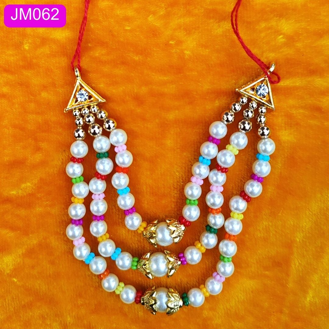 Multicolor triple layer beaded laddu Gopal haar ( 3.5 inch) || JM062
