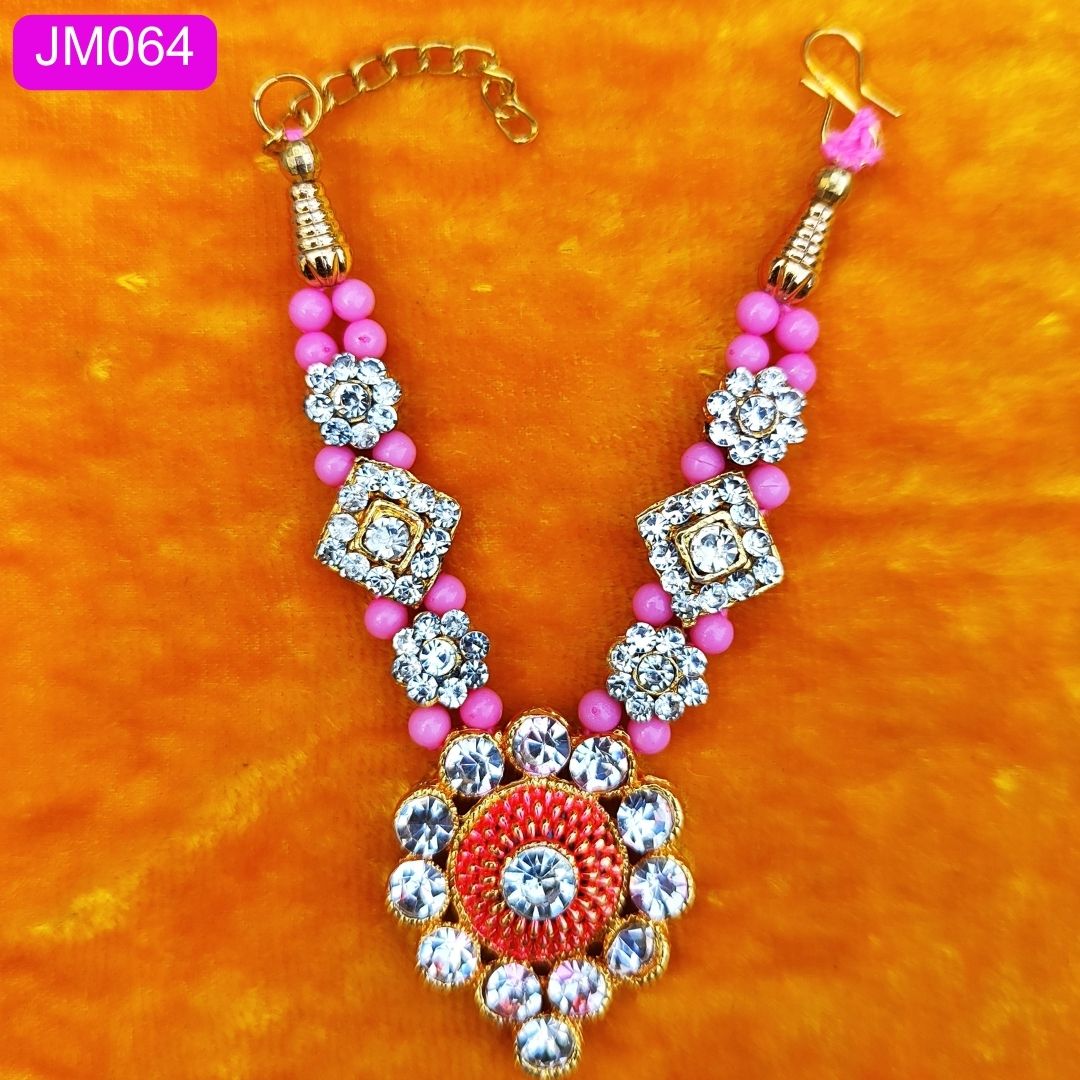 AD stone and beaded heavy haar with pendent for laddu Gopal ( 4 inch )|| JM064