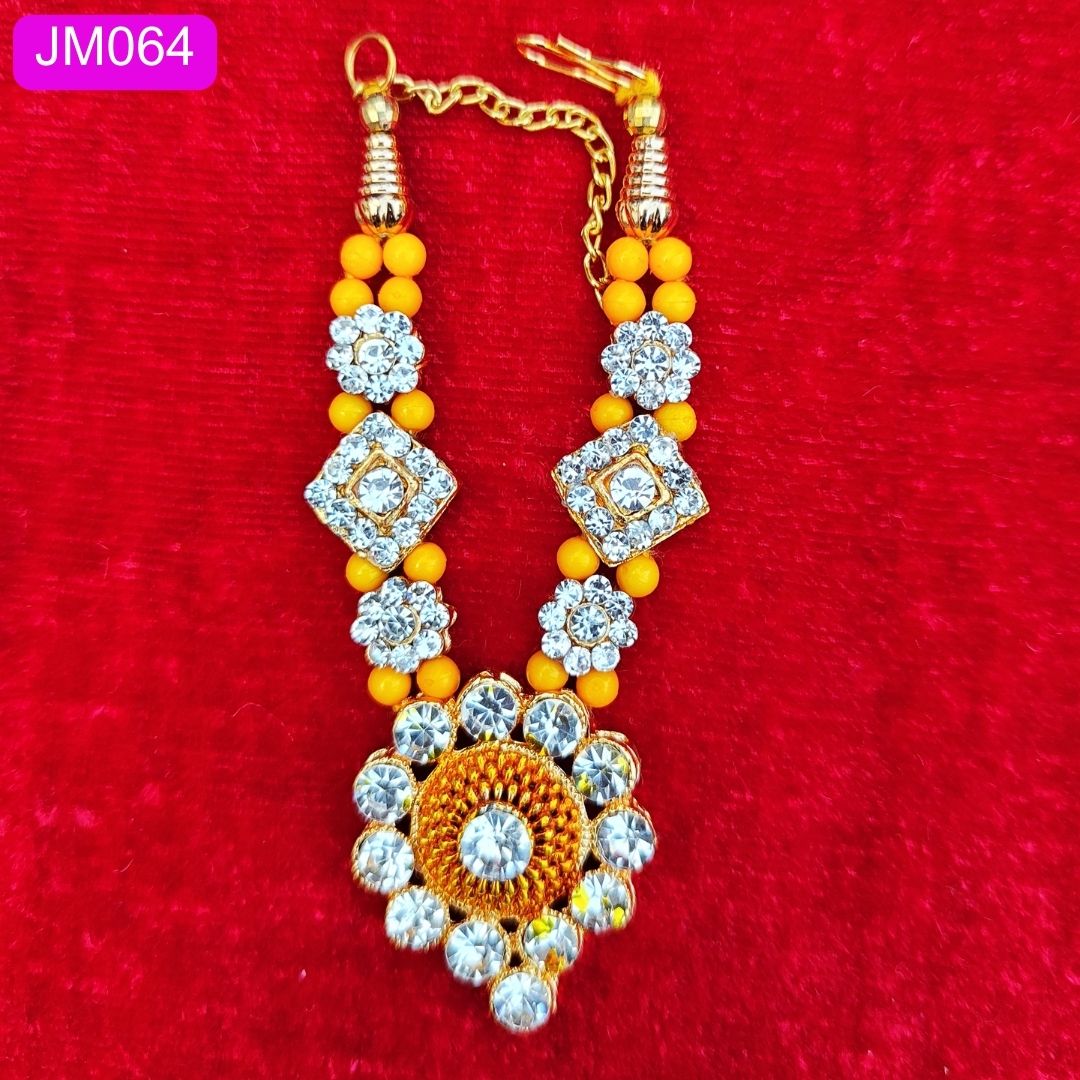 AD stone and beaded heavy haar with pendent for laddu Gopal ( 4 inch )|| JM064