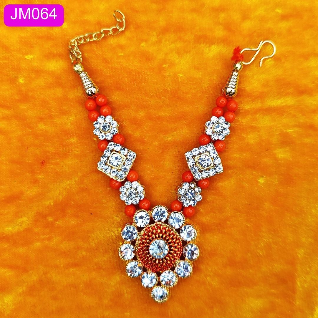 AD stone and beaded heavy haar with pendent for laddu Gopal ( 4 inch )|| JM064