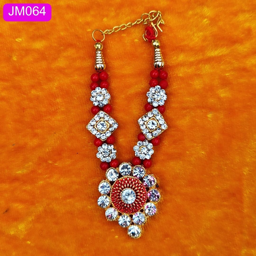 AD stone and beaded heavy haar with pendent for laddu Gopal ( 4 inch )|| JM064