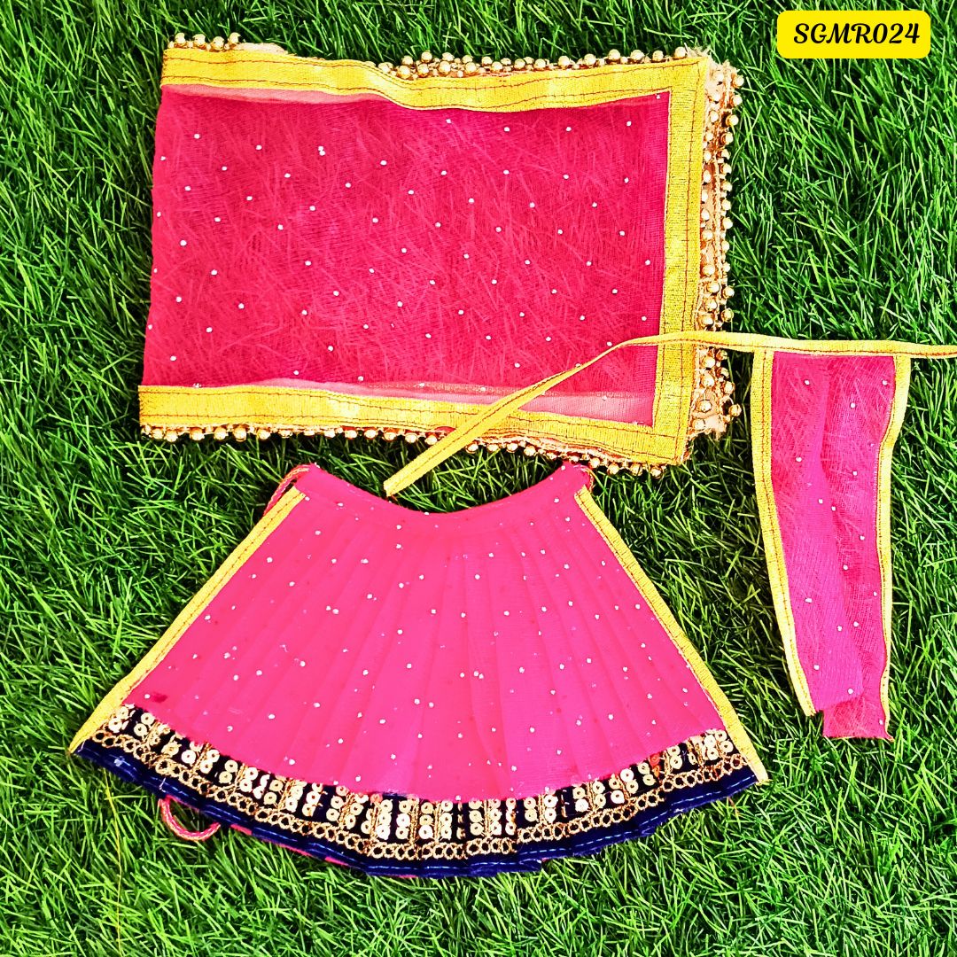 Rani Pink Traditional Mata Rani Outfit with Stone & Sequin Embellishments || SGMR024