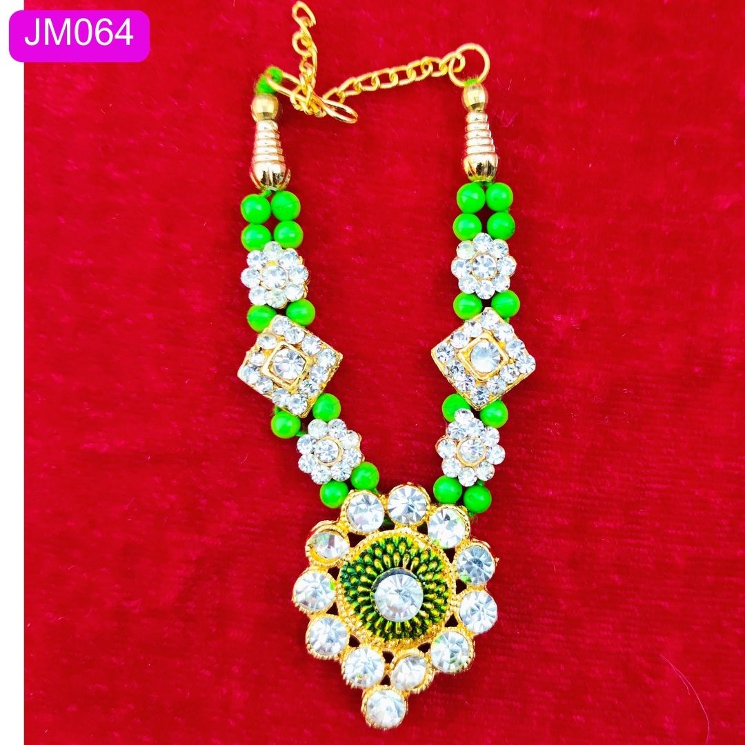 AD stone and beaded heavy haar with pendent for laddu Gopal ( 4 inch )|| JM064