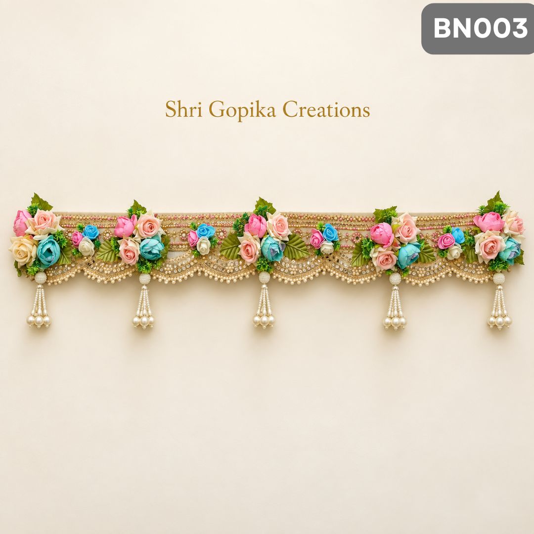 Pastel Floral Pearl Hanging Toran | BN003