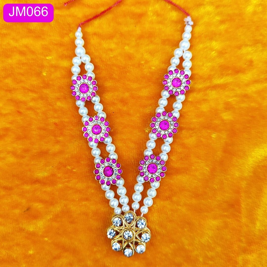 Laddu Gopal pearl Necklace pink
