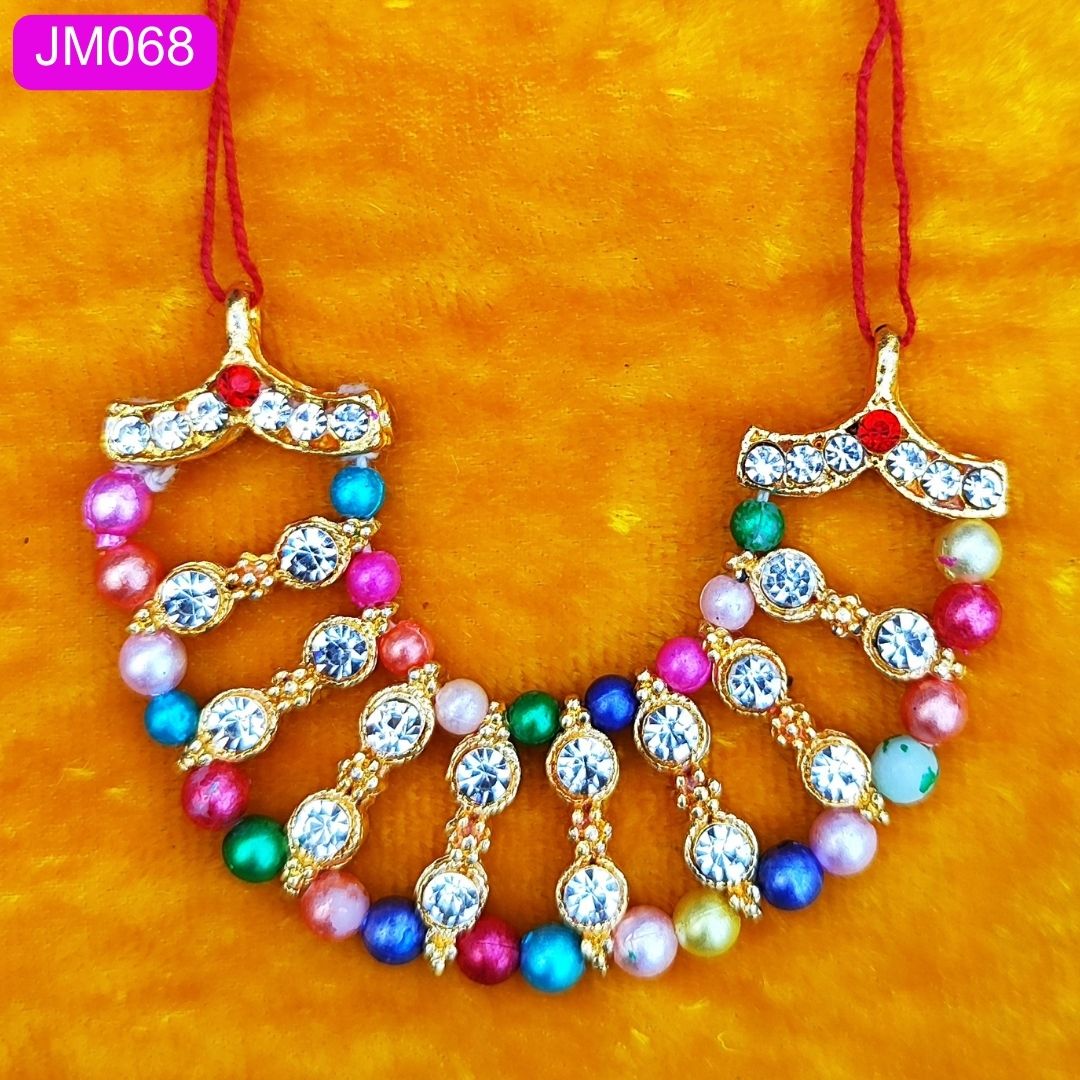 Multicolor Beaded Laddu Gopal Haar with pearl and sparkling stones || JM068