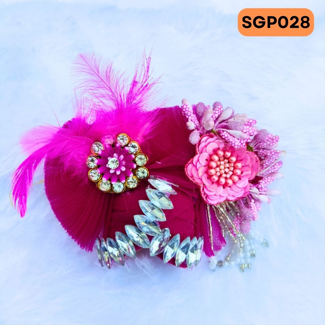 Dark pink Heavy Pagdi for Laddu Gopa ji | SGP028