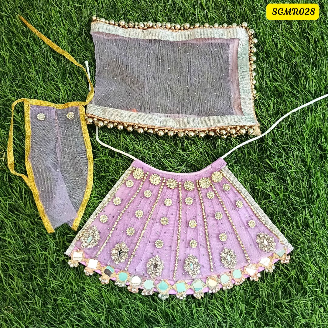 Lavender colour Mata Rani Outfit with Embellishments || SGMR028
