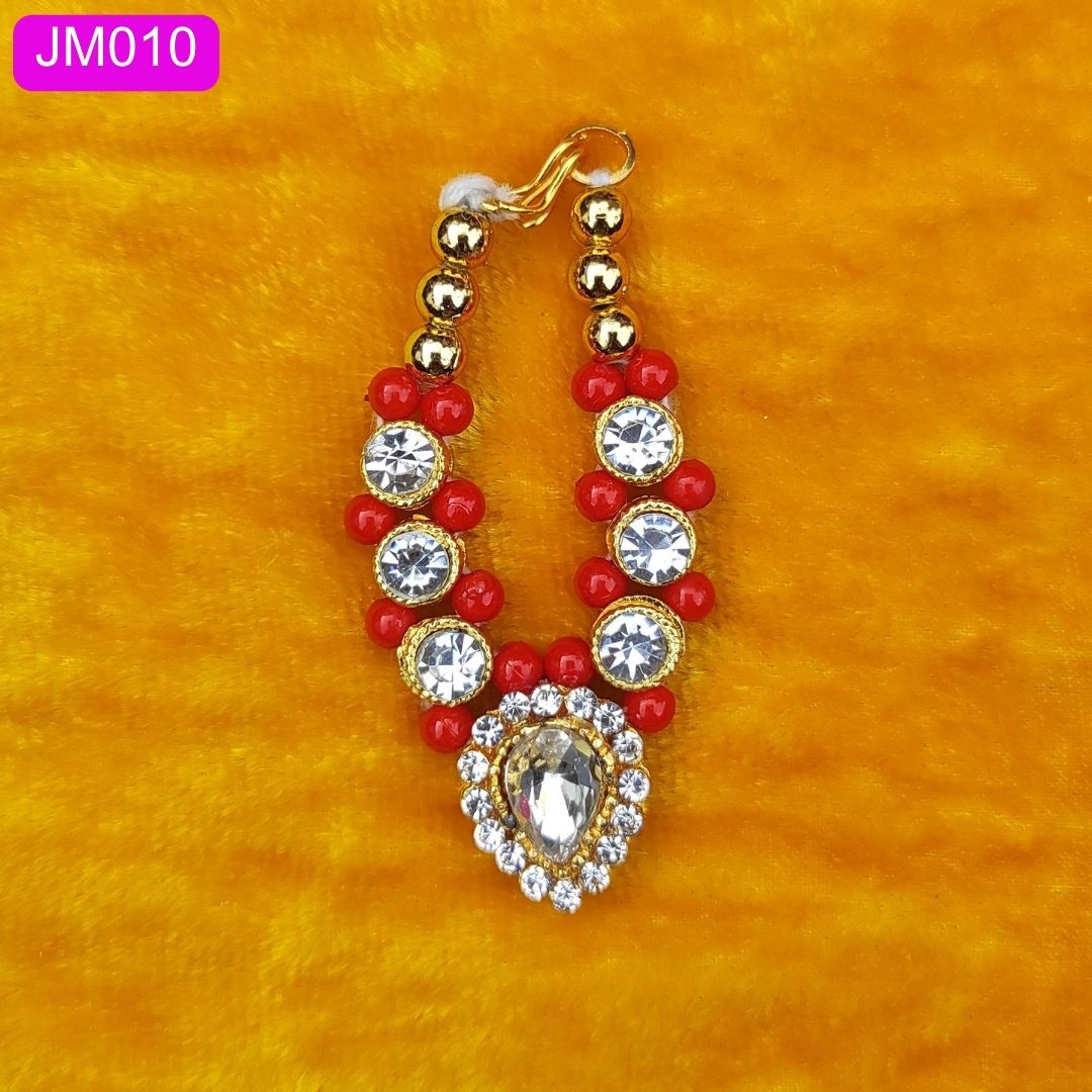 Elegant Red & Gold Laddu Gopal Mala Crystal pendant ( 2 Inch ) || JM010