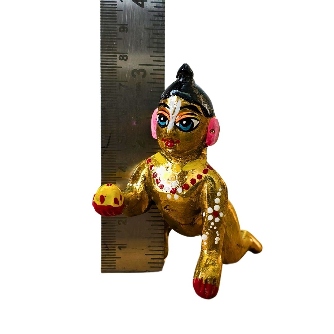 Brass Hand Painted Vrindavan laddu Gopal ji idol | 2 Number