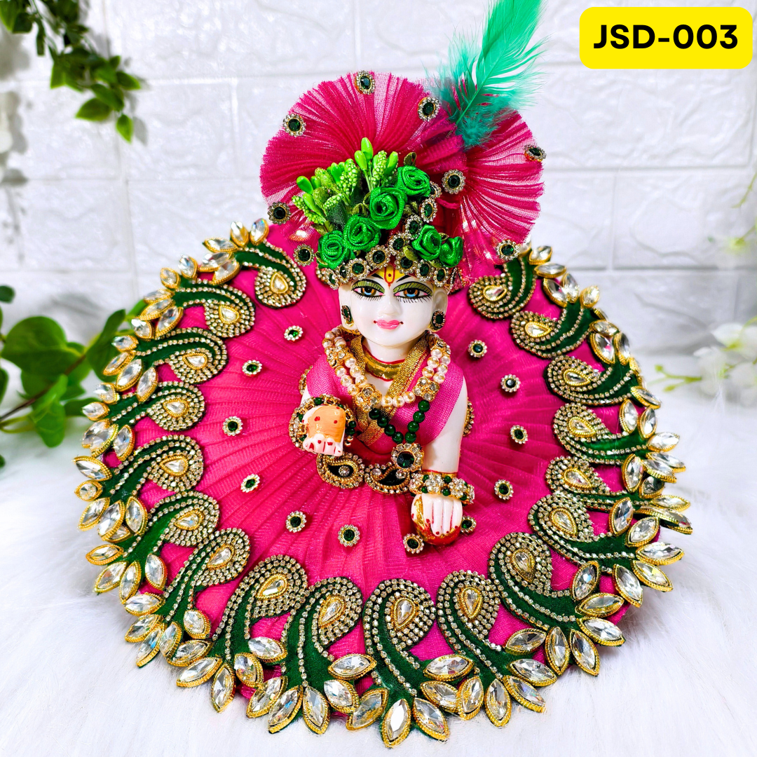 Janmashtami Special Laddu Gopal Heavy Poshak in Rani Pink with Matching Pagdi | JSD003