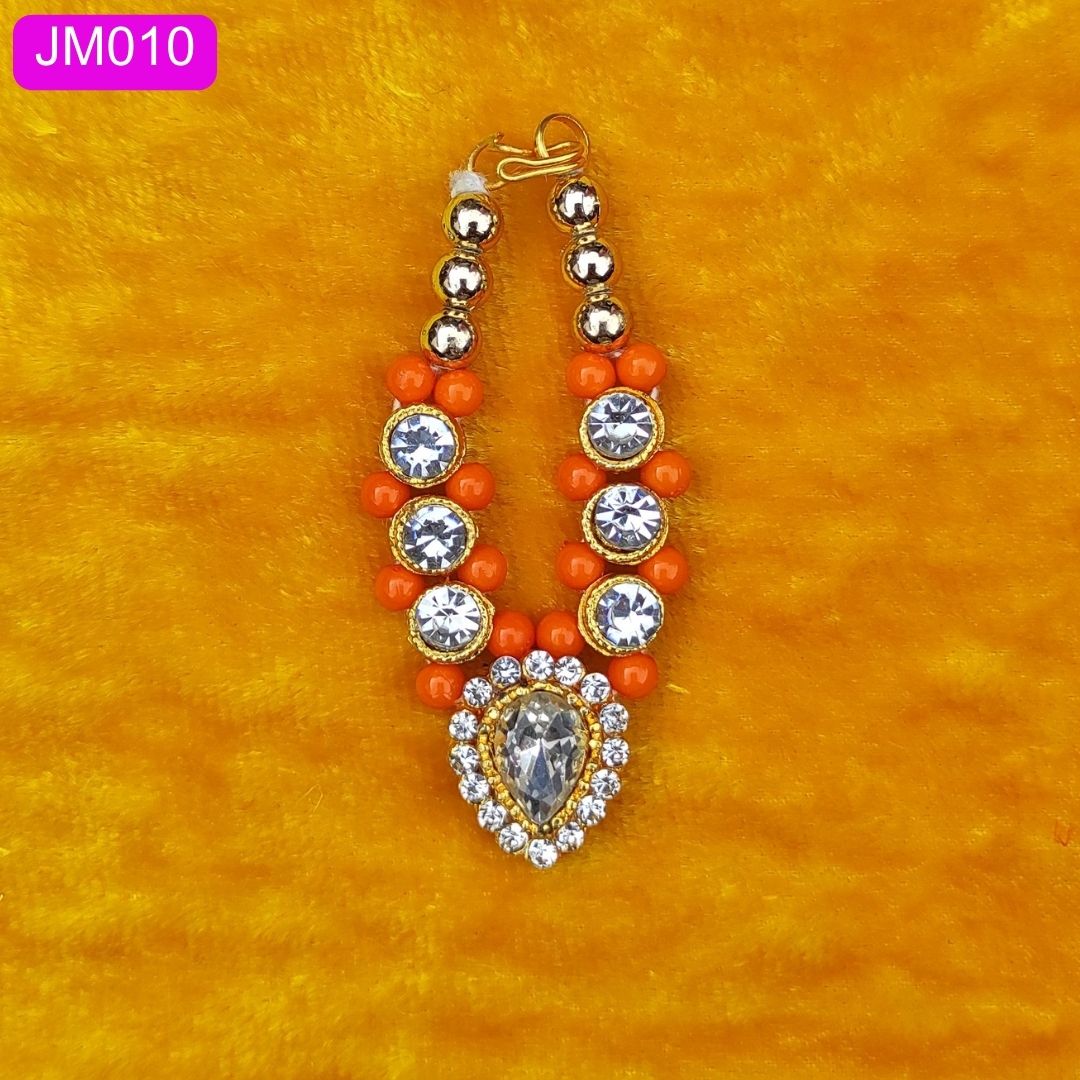 Elegant Red & Gold Laddu Gopal Mala Crystal pendant ( 2 Inch ) || JM010