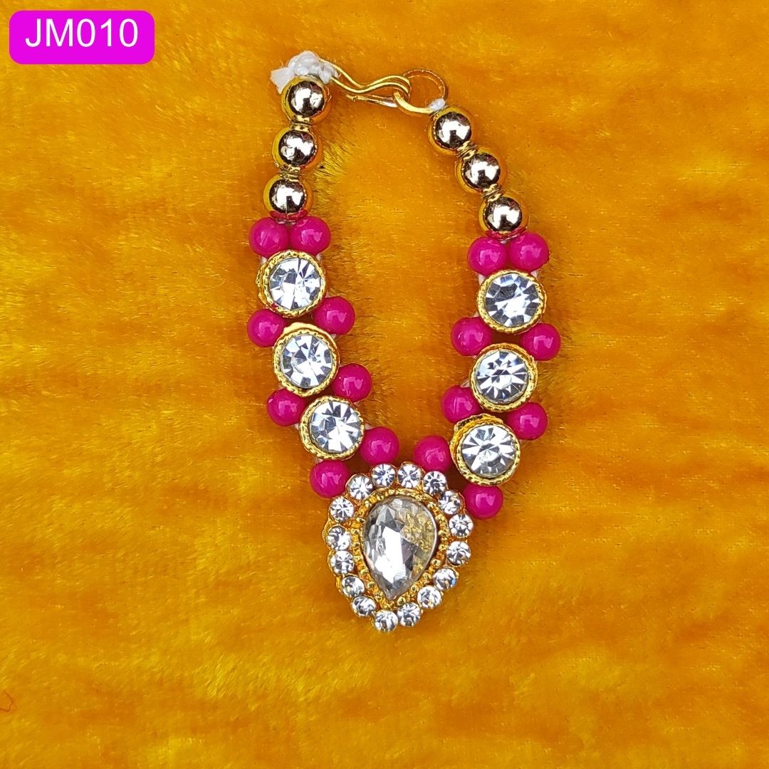 Elegant Red & Gold Laddu Gopal Mala Crystal pendant ( 2 Inch ) || JM010